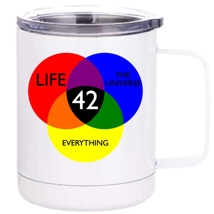 42 The Answer To Life Universe And Everything Front & Back 12oz Stainless Steel Tumbler Cup