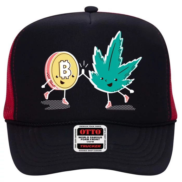 420 Bitcoin High Crown Mesh Trucker Hat