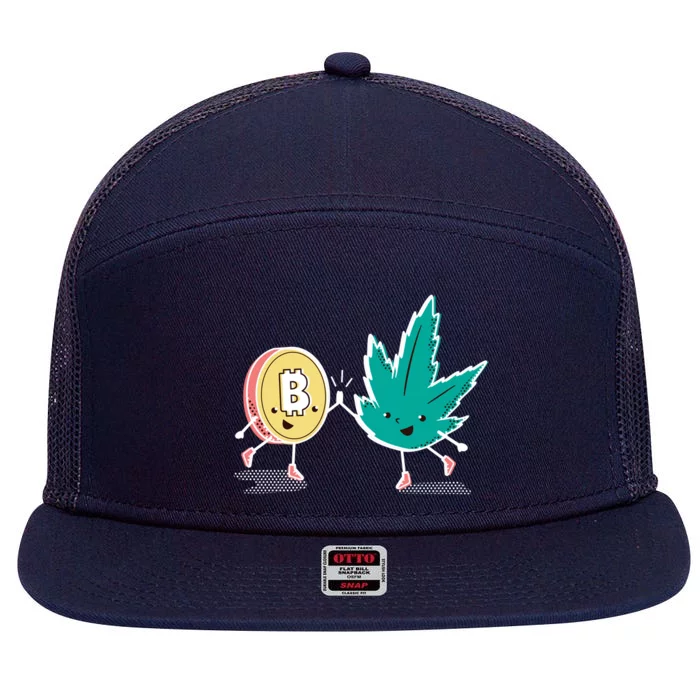 420 Bitcoin 7 Panel Mesh Trucker Snapback Hat