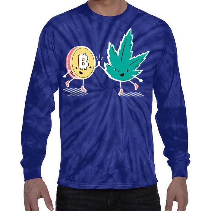 420 Bitcoin Tie-Dye Long Sleeve Shirt