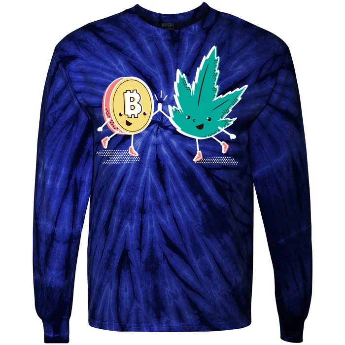 420 Bitcoin Tie-Dye Long Sleeve Shirt