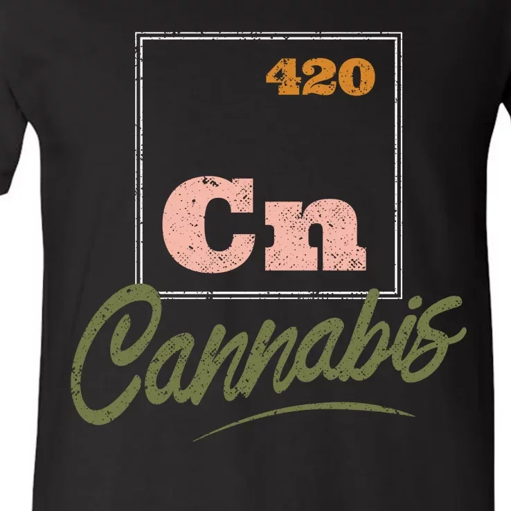 420 Cannabis Periodic Element V-Neck T-Shirt