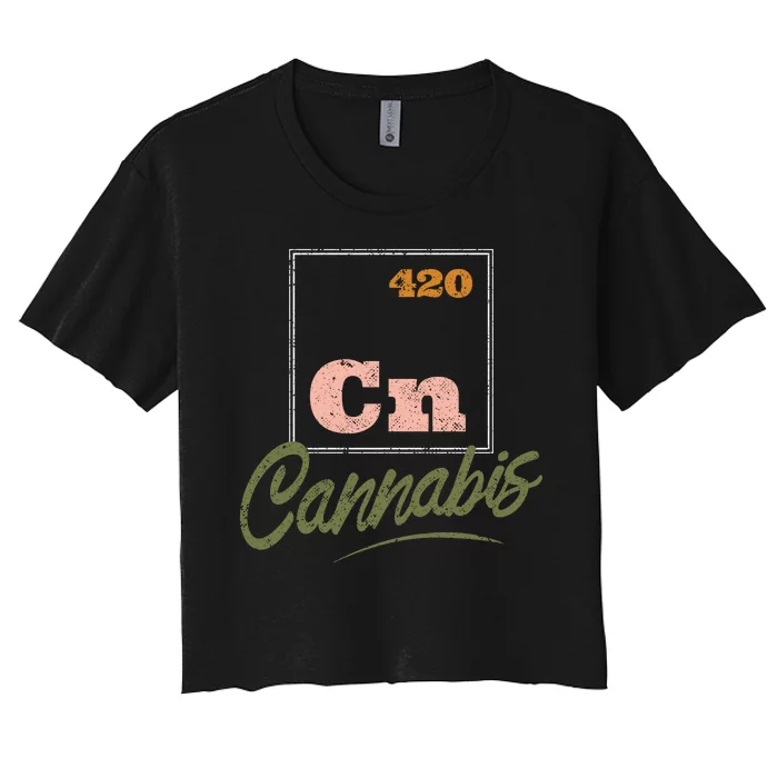 420 Cannabis Periodic Element Women's Crop Top Tee