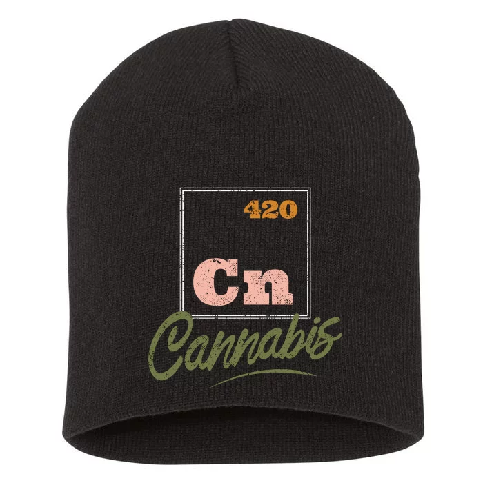 420 Cannabis Periodic Element Short Acrylic Beanie