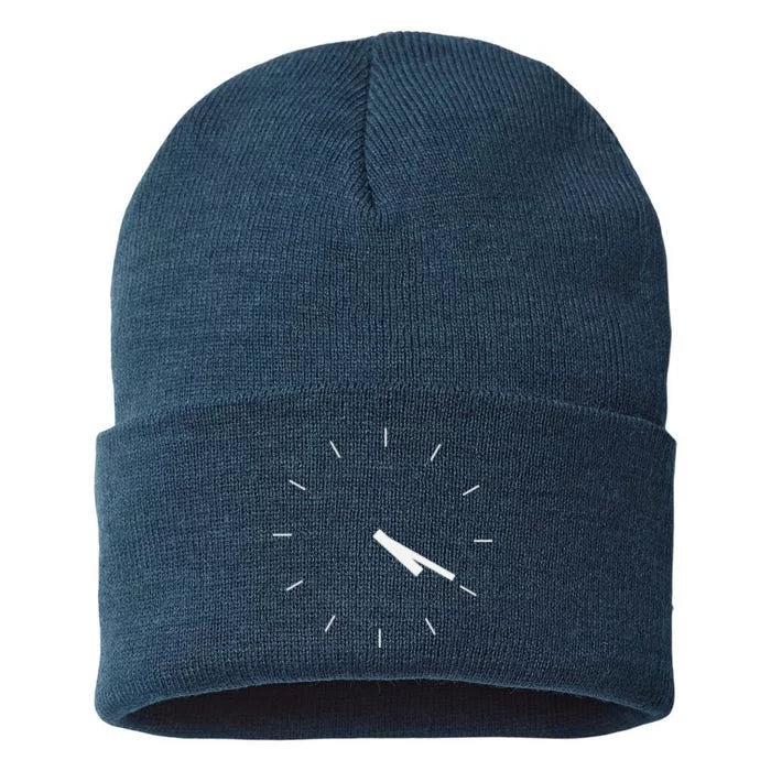 420 Funny Time Clock Sustainable Knit Beanie