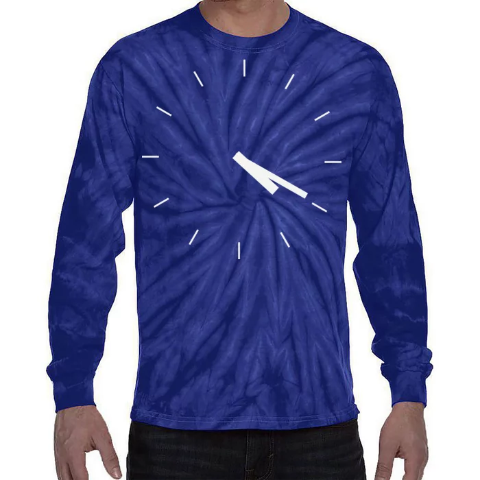 420 Funny Time Clock Tie-Dye Long Sleeve Shirt