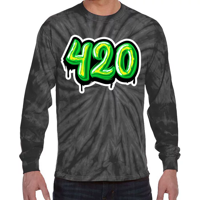 420 Graffiti Tie-Dye Long Sleeve Shirt