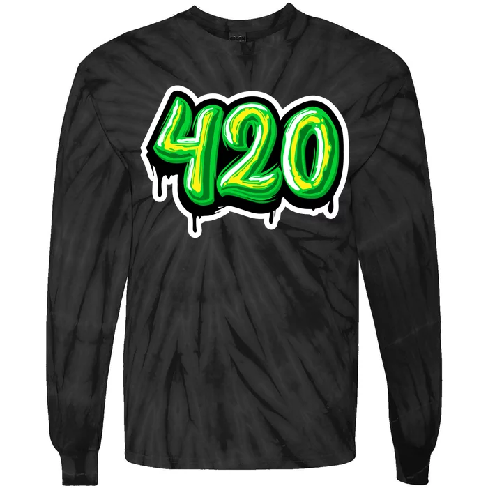 420 Graffiti Tie-Dye Long Sleeve Shirt