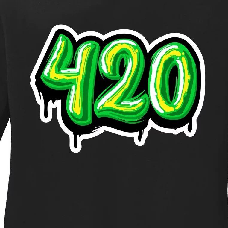 420 Graffiti Ladies Long Sleeve Shirt