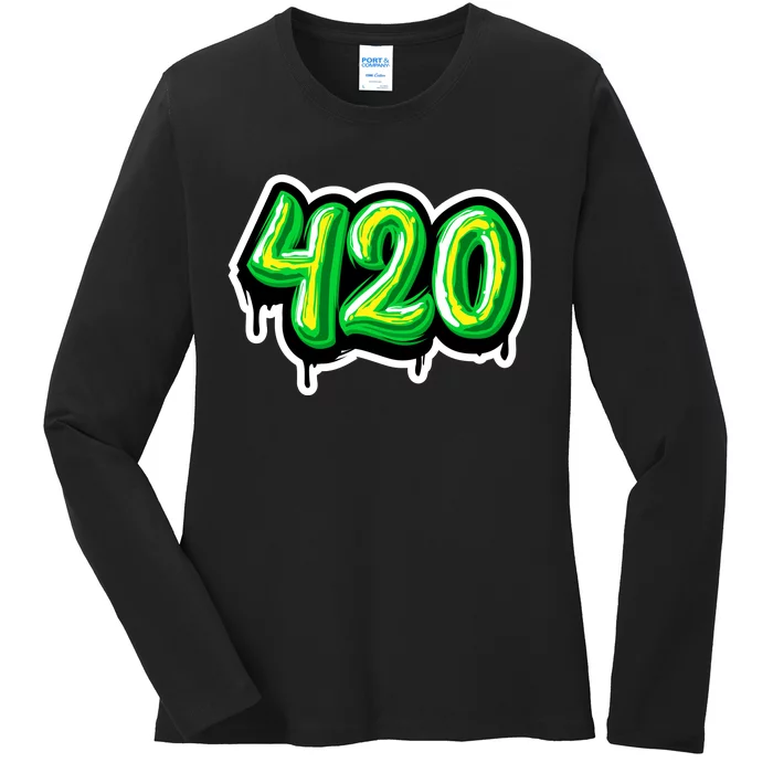 420 Graffiti Ladies Long Sleeve Shirt