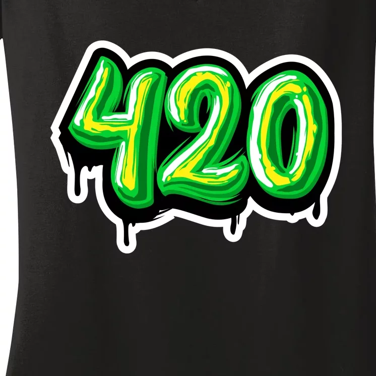 420 Graffiti Women's V-Neck T-Shirt