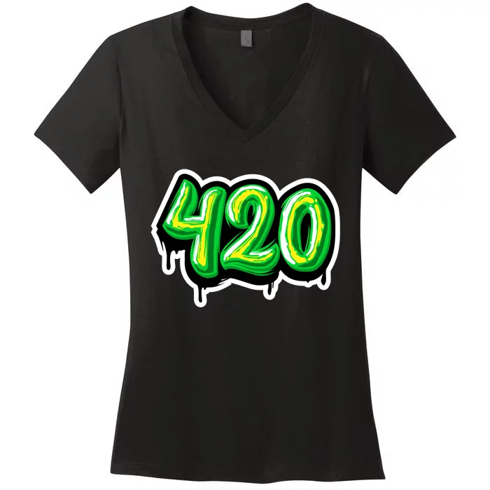 420 Graffiti Women's V-Neck T-Shirt