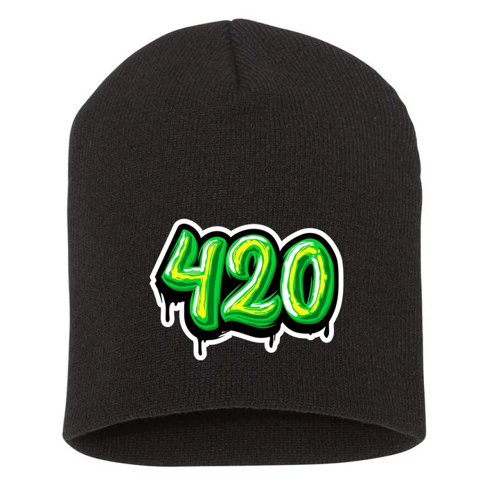 420 Graffiti Short Acrylic Beanie