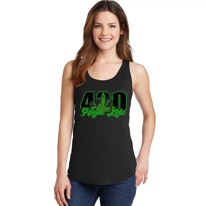 420 High Life Medical Marijuana Weed Ladies Essential Tank