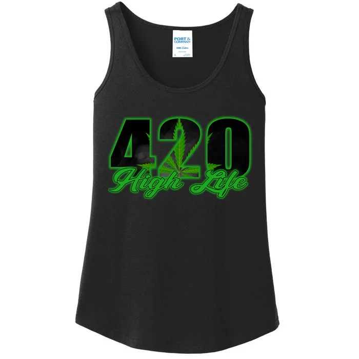 420 High Life Medical Marijuana Weed Ladies Essential Tank