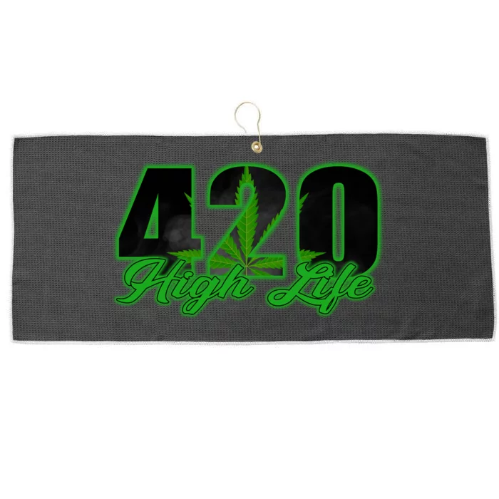 420 High Life Medical Marijuana Weed Large Microfiber Waffle Golf Towel