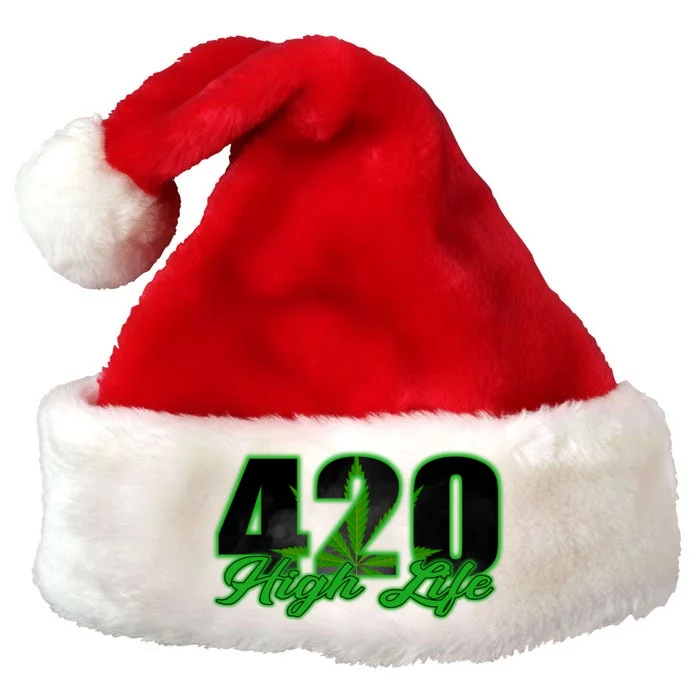 420 High Life Medical Marijuana Weed Premium Christmas Santa Hat