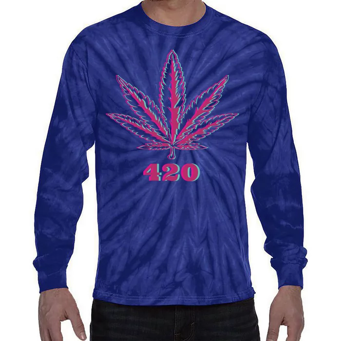 420 Leaf Tie-Dye Long Sleeve Shirt