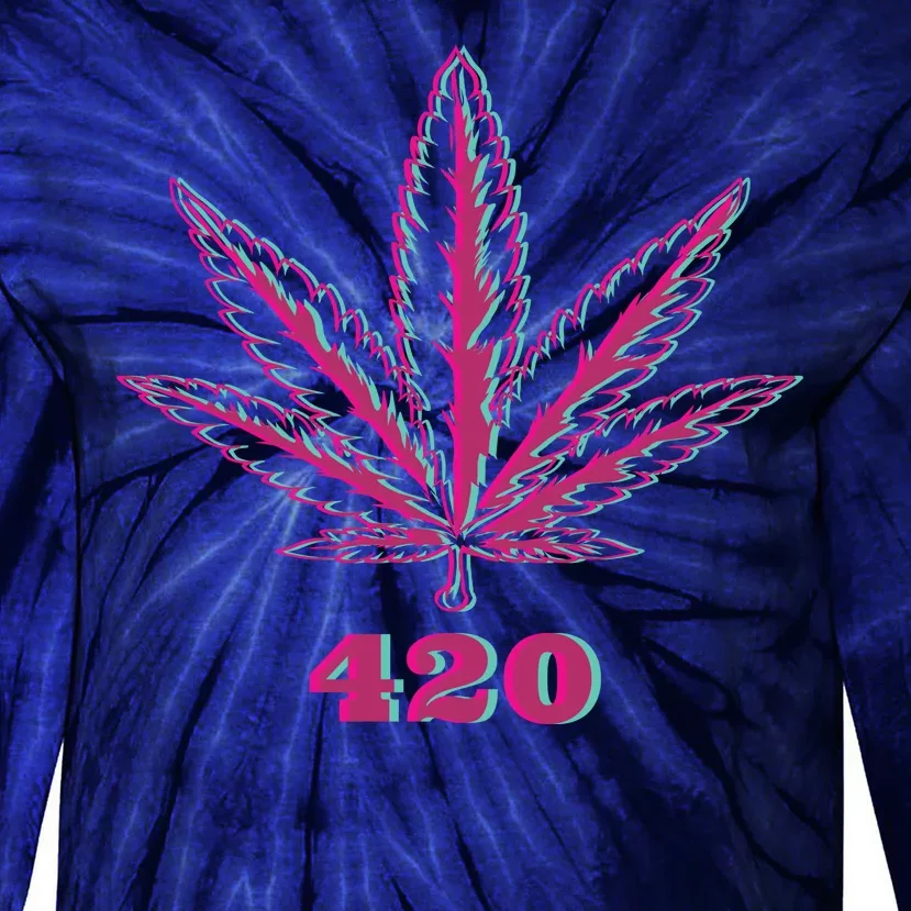 420 Leaf Tie-Dye Long Sleeve Shirt