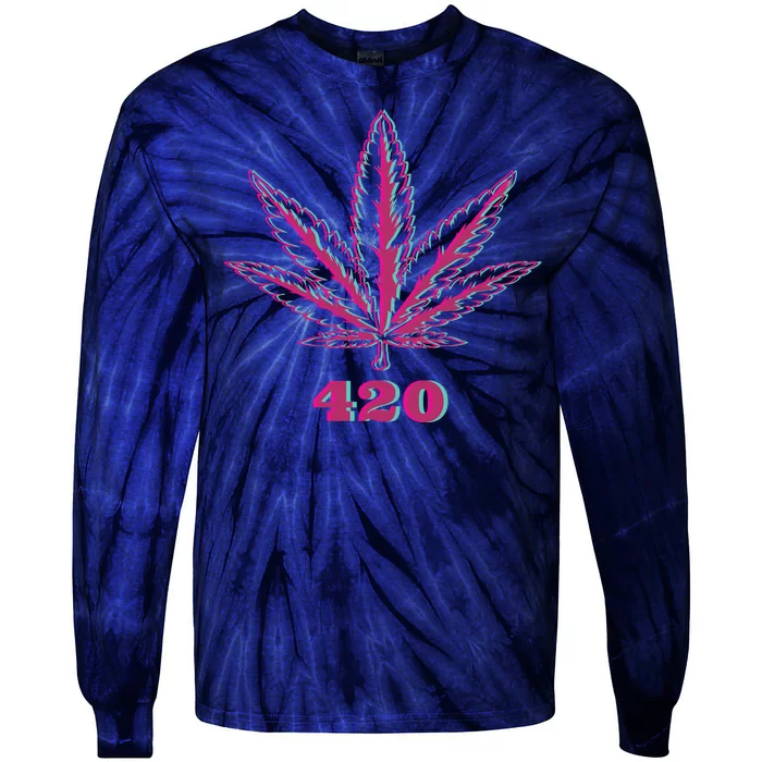 420 Leaf Tie-Dye Long Sleeve Shirt