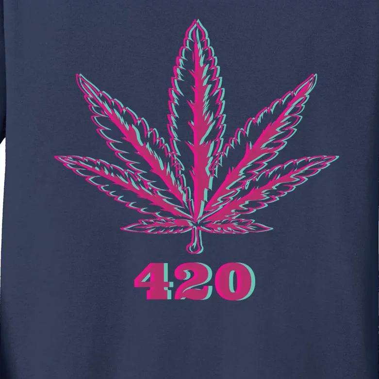 420 Leaf Kids Long Sleeve Shirt