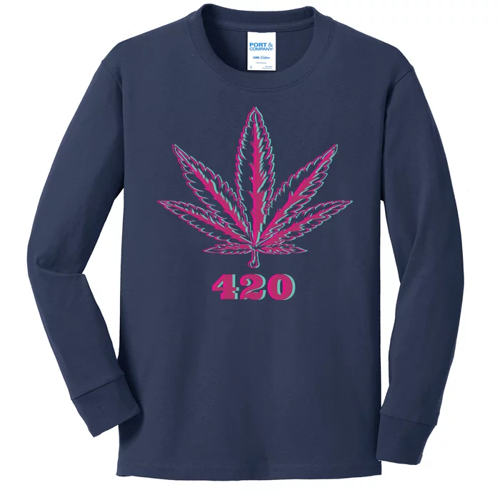 420 Leaf Kids Long Sleeve Shirt