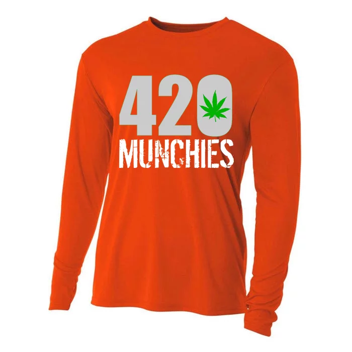 420 Munchies Weed Leaf Cooling Performance Long Sleeve Crew