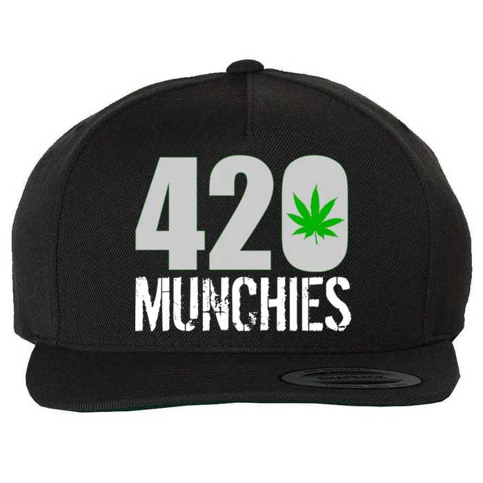 420 Munchies Weed Leaf Wool Snapback Cap