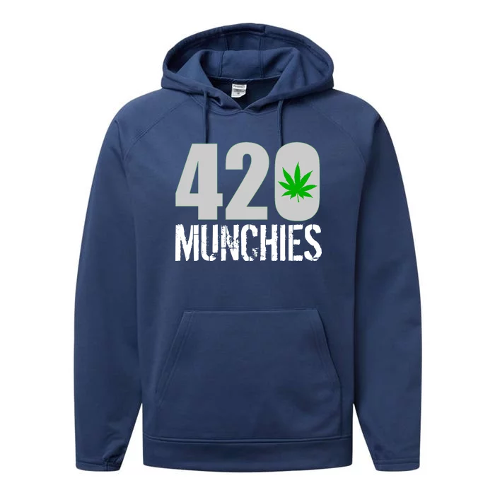 420 Munchies Weed Leaf Performance Fleece Hoodie