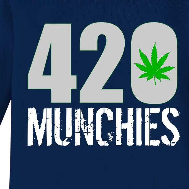 420 Munchies Weed Leaf Baby Long Sleeve Bodysuit