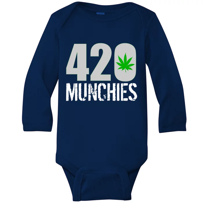 420 Munchies Weed Leaf Baby Long Sleeve Bodysuit