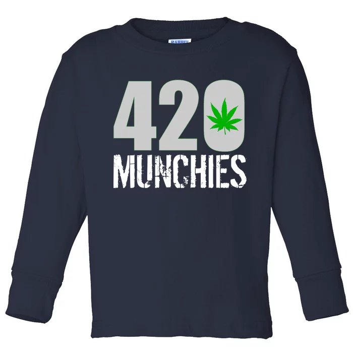 420 Munchies Weed Leaf Toddler Long Sleeve Shirt