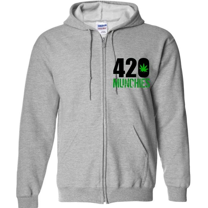 420 Munchies Weed Leaf Full Zip Hoodie