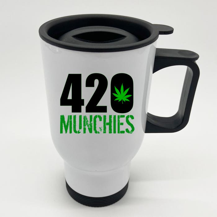 420 Munchies Weed Leaf Front & Back Stainless Steel Travel Mug