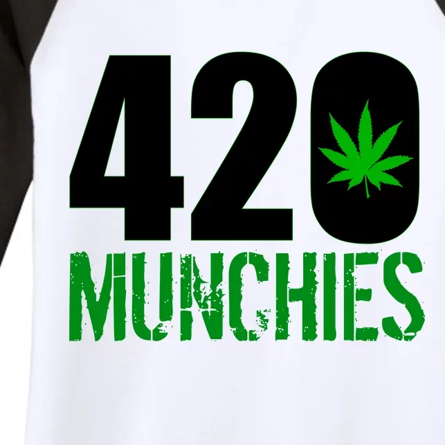 420 Munchies Weed Leaf Women's Tri-Blend 3/4-Sleeve Raglan Shirt