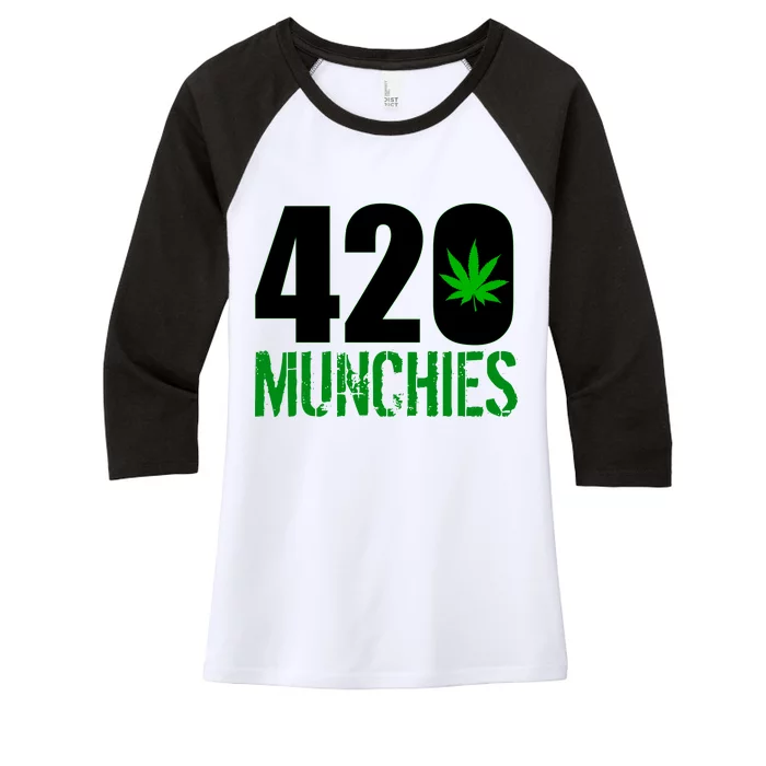 420 Munchies Weed Leaf Women's Tri-Blend 3/4-Sleeve Raglan Shirt