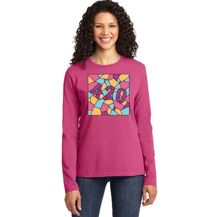 420 Stained Glass Ladies Long Sleeve Shirt