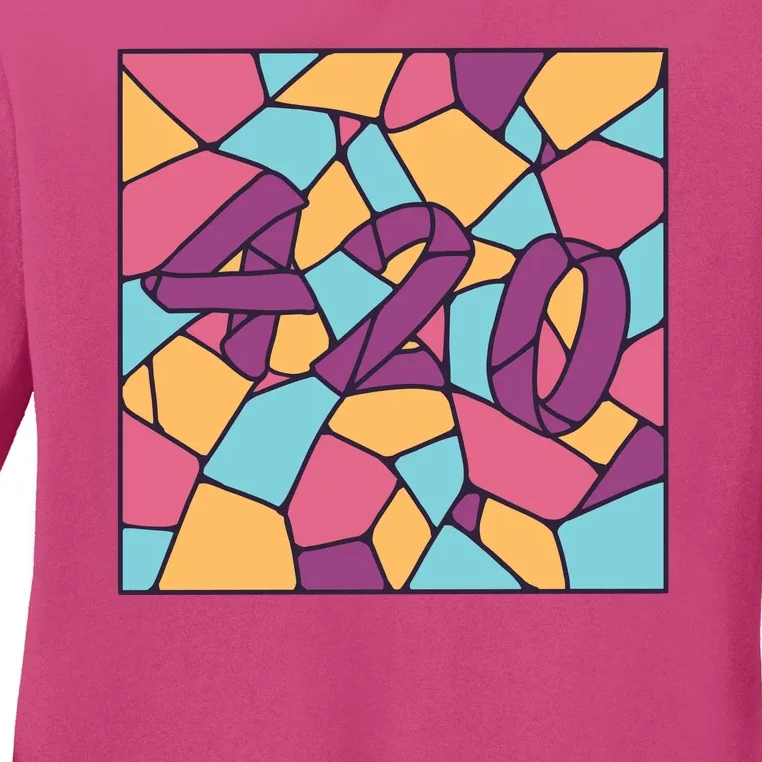 420 Stained Glass Ladies Long Sleeve Shirt