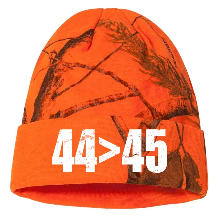 44 > 45 44th President is Greater Than The 45th Kati - 12in Camo Beanie