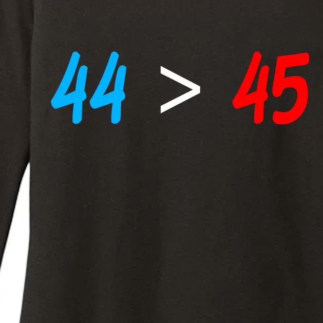 44 > 45 Red White Blue 44th President is Greater Than 45 Womens CVC Long Sleeve Shirt