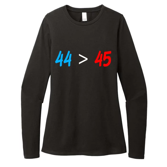 44 > 45 Red White Blue 44th President is Greater Than 45 Womens CVC Long Sleeve Shirt