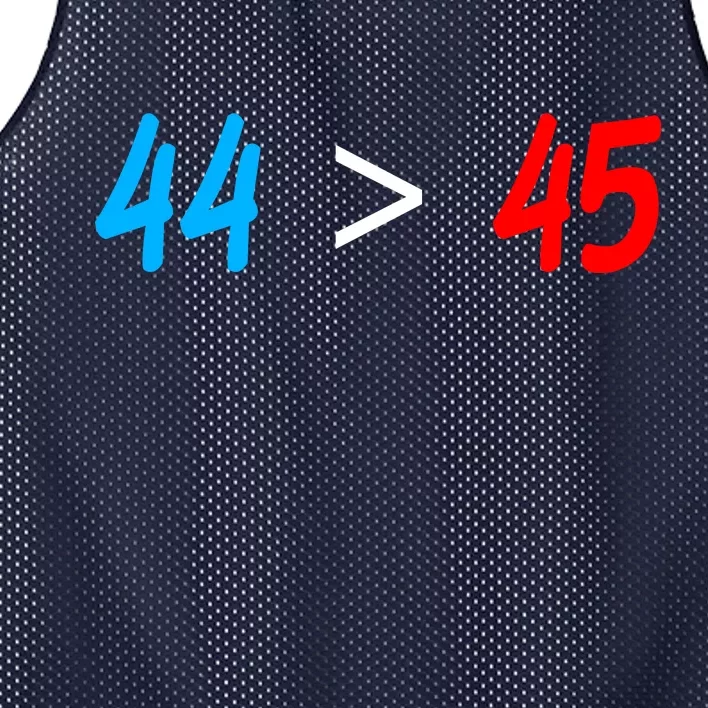 44 > 45 Red White Blue 44th President is Greater Than 45 Mesh Reversible Basketball Jersey Tank