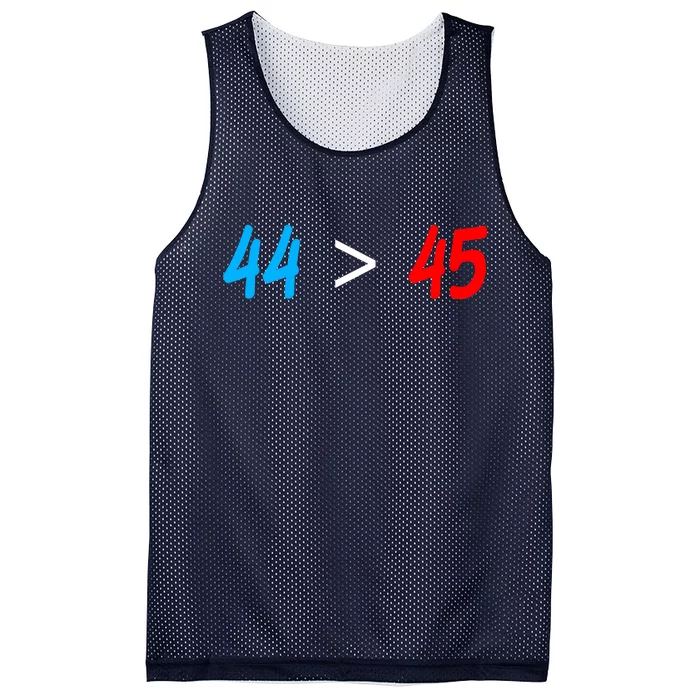 44 > 45 Red White Blue 44th President is Greater Than 45 Mesh Reversible Basketball Jersey Tank