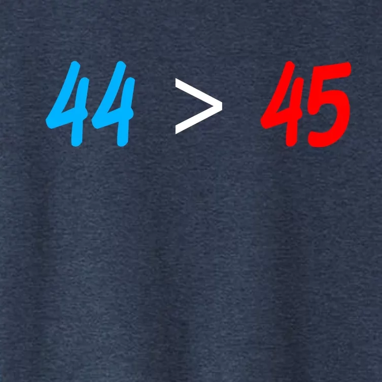 44 > 45 Red White Blue 44th President is Greater Than 45 Women's Crop Top Tee