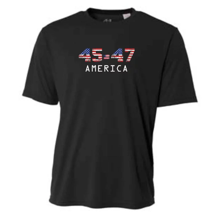 45 47 America Flag . Cooling Performance Crew T-Shirt