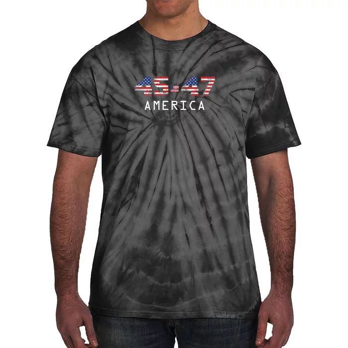 45 47 America Flag . Tie-Dye T-Shirt