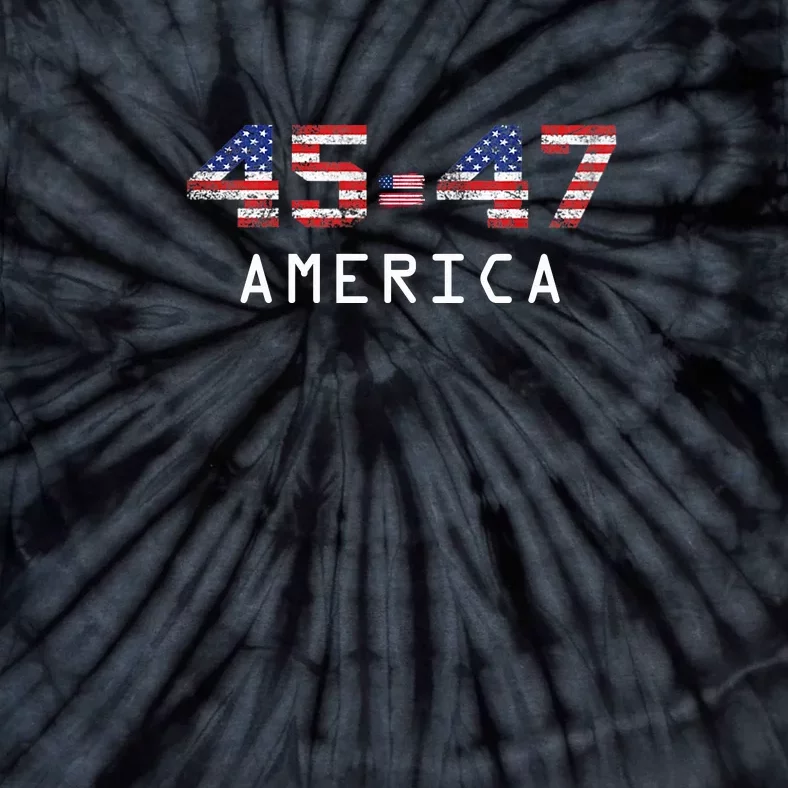 45 47 America Flag . Tie-Dye T-Shirt