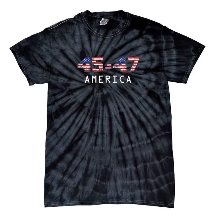 45 47 America Flag . Tie-Dye T-Shirt