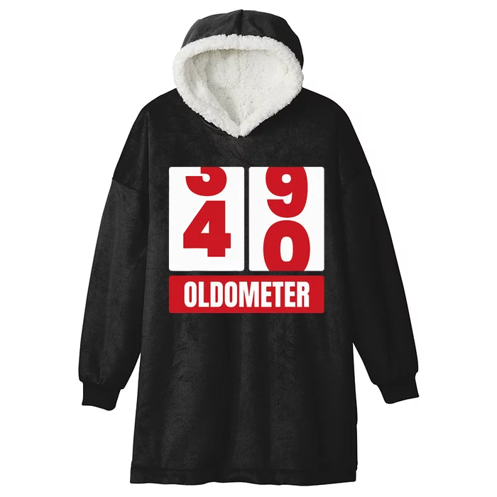 40th 40 Birthday Funny Gift Oldometer Hooded Wearable Blanket