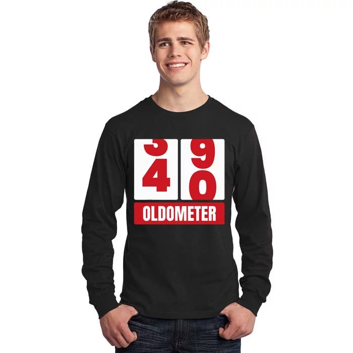 40th 40 Birthday Funny Gift Oldometer Tall Long Sleeve T-Shirt